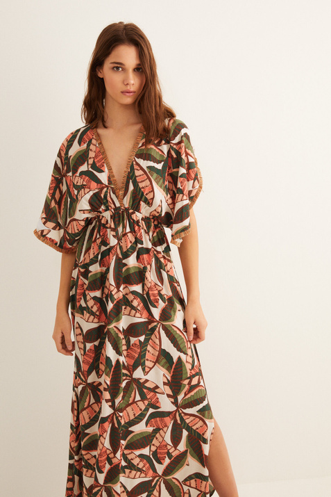 Women'secret Длинное платье с принтом «Листья» (Мультиколор цвет), артикул 5547636 | Фото 4