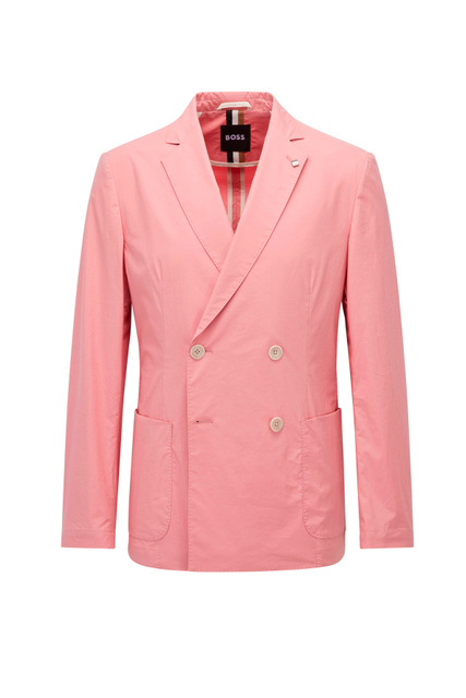 Двубортный приталенный пиджак|Основной цвет:Розовый|Артикул:50468944 | Фото 1