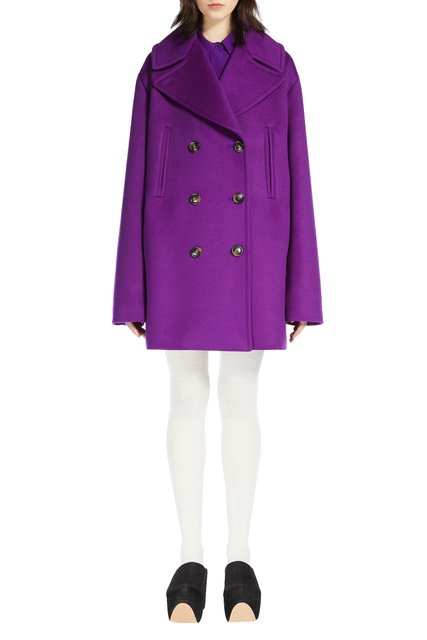 Драповое пальто оверсайз SABINE из чистой шерсти|Основной цвет:Фиолетовый|Артикул:20860123 | Фото 2