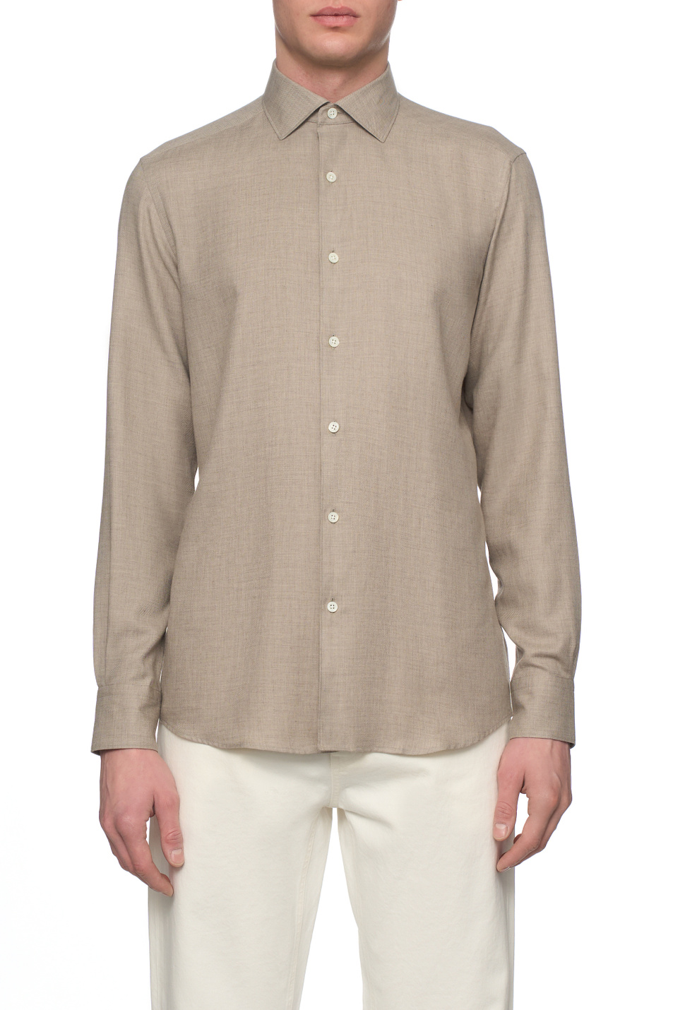 Мужской Zegna Рубашка из хлопка и кашемира (цвет ), артикул UGX44A2-SRF5-N93G | Фото 4