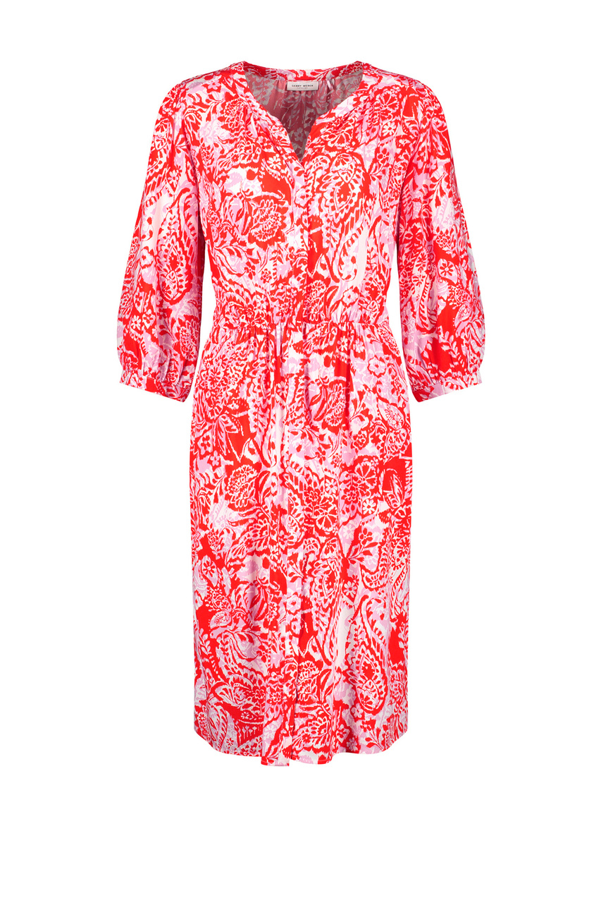Платье-рубашка с рукавом 3/4|Основной цвет:Красный|Артикул:180015-31450 | Фото 1