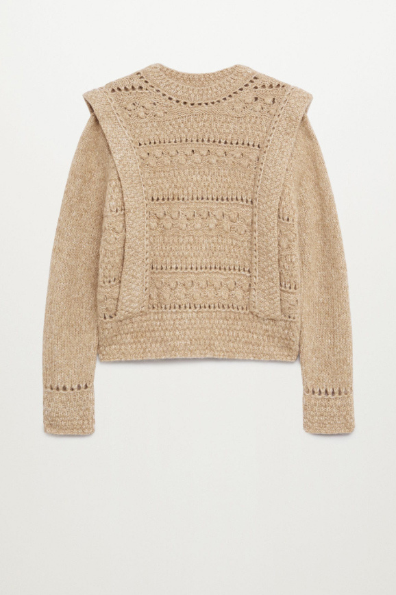 Ажурный свитер BREIS|Основной цвет:Коричневый|Артикул:77009237 | Фото 1