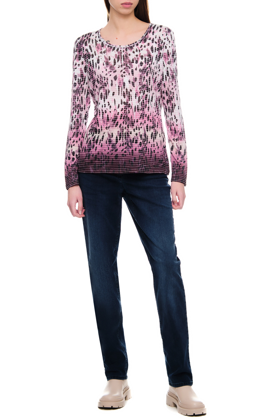 Женский Gerry Weber Джемпер с круглым вырезом и принтом (цвет ), артикул 770055-44048 | Фото 3