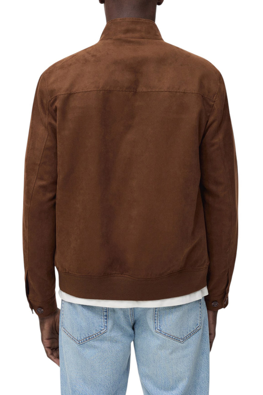 Mango Man ❤ мужская куртка mid из замши коричневый цвет