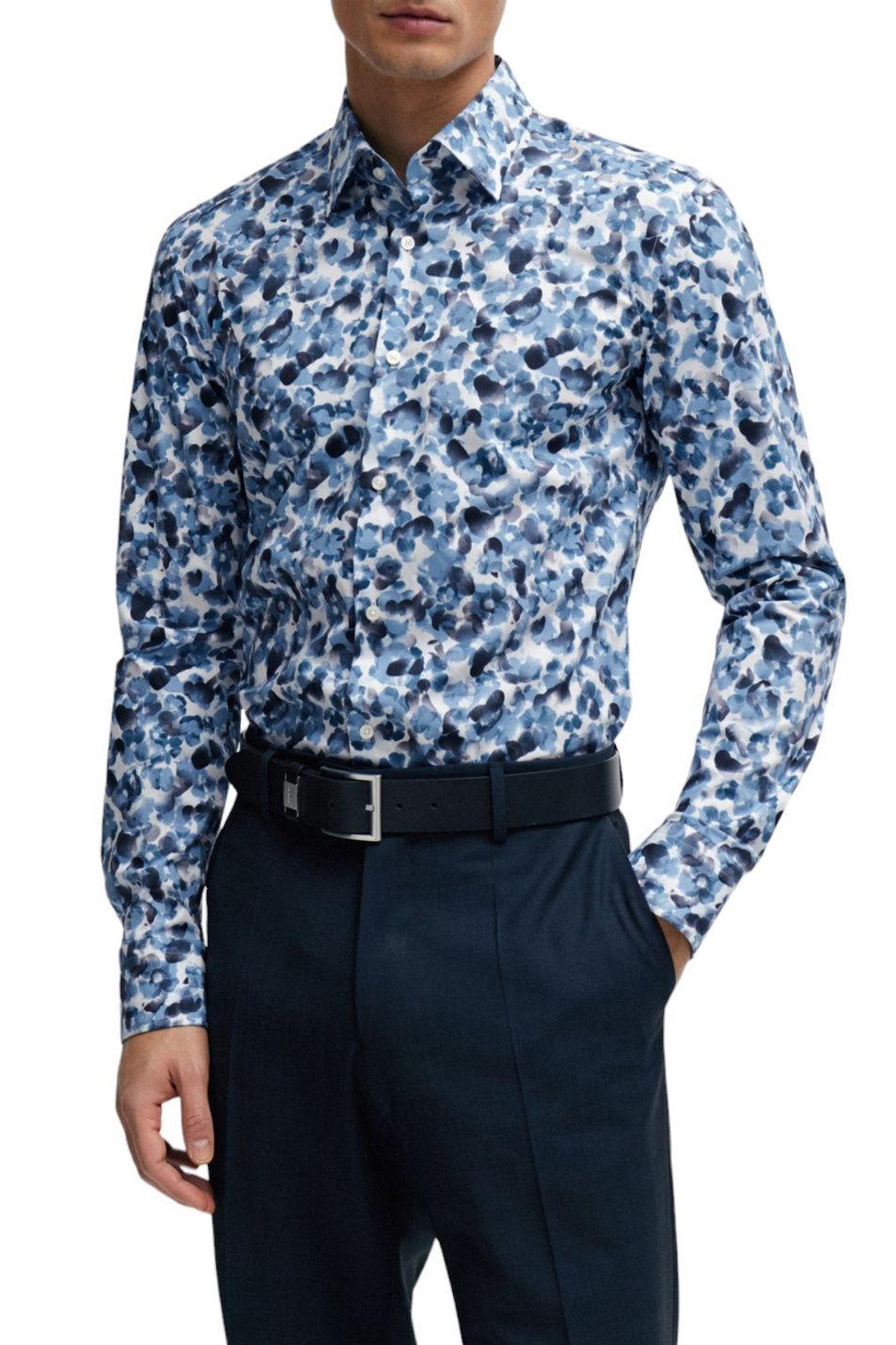 Мужской BOSS Рубашка из эластичного хлопка с принтом (цвет ), артикул 50508785 | Фото 3