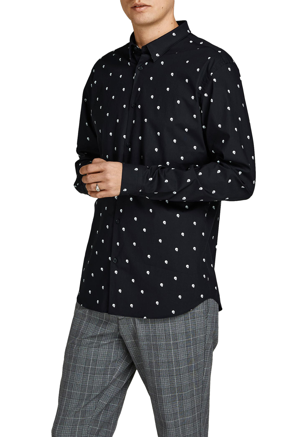 Jack & Jones Рубашка из эластичного хлопка с принтом (цвет ), артикул 12197622 | Фото 3