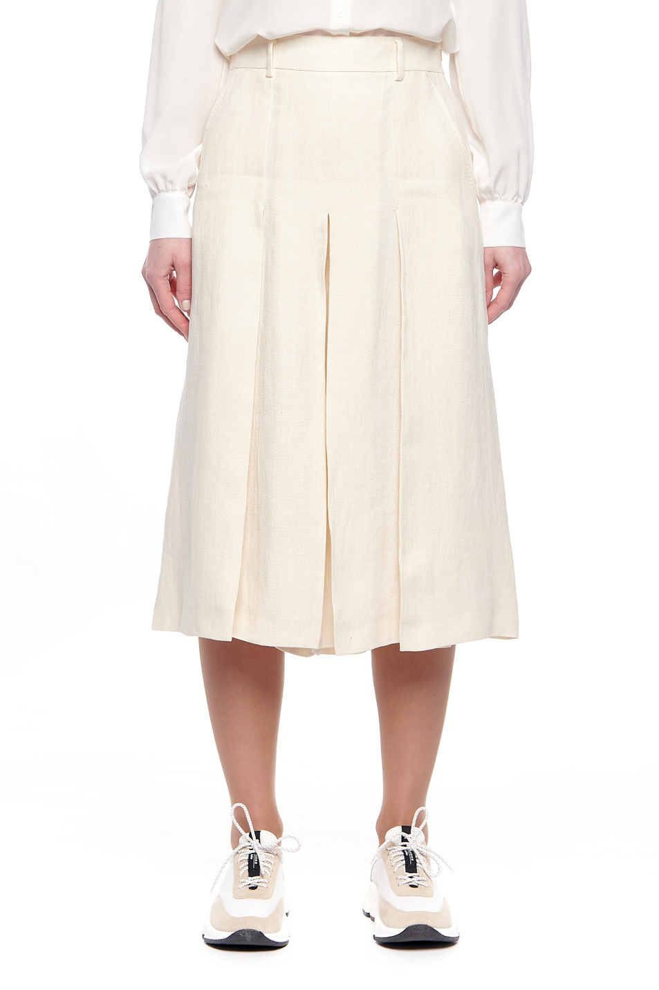 Женский Weekend Max Mara Брюки-кюлоты GENEVE из чистого льна (цвет ), артикул 51310511 | Фото 3