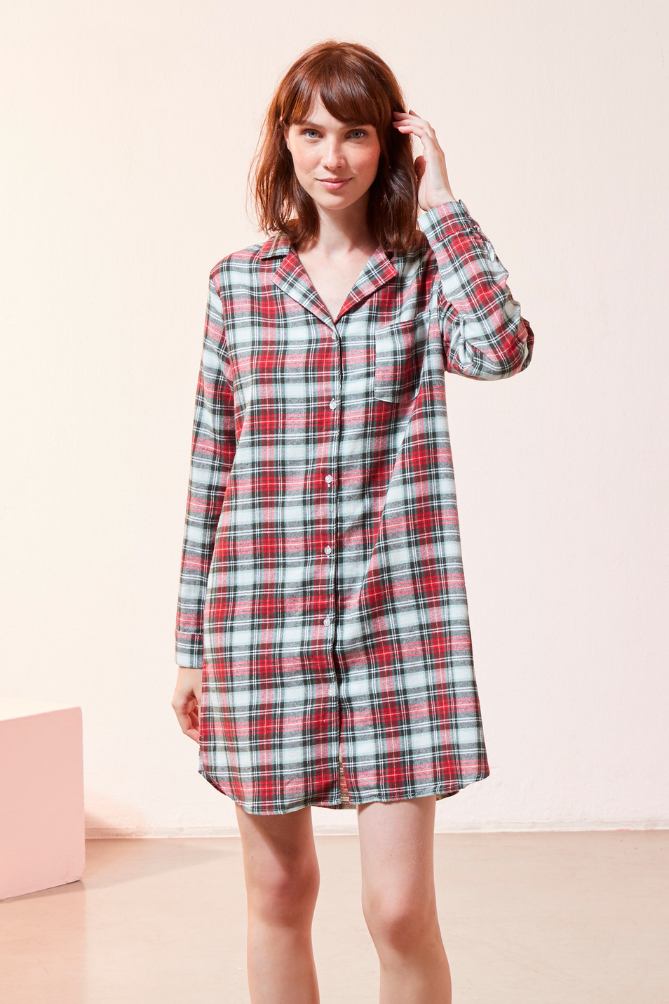 Женский Etam Ночная сорочка ODALYS в клетку (цвет ), артикул 6523110 | Фото 1