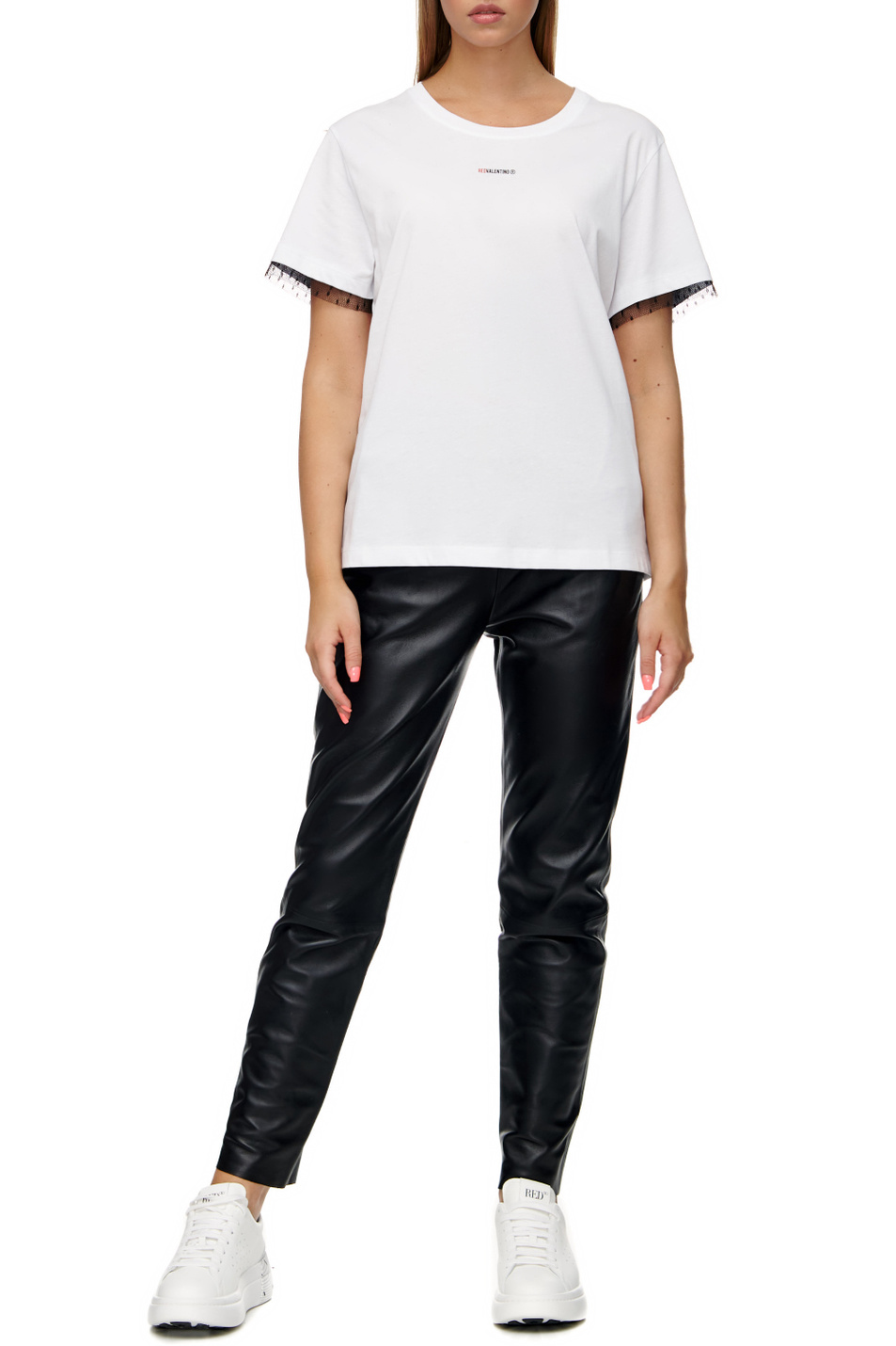 Женский Red Valentino Брюки из натуральной кожи (цвет ), артикул 1R3NF00S6LP | Фото 3