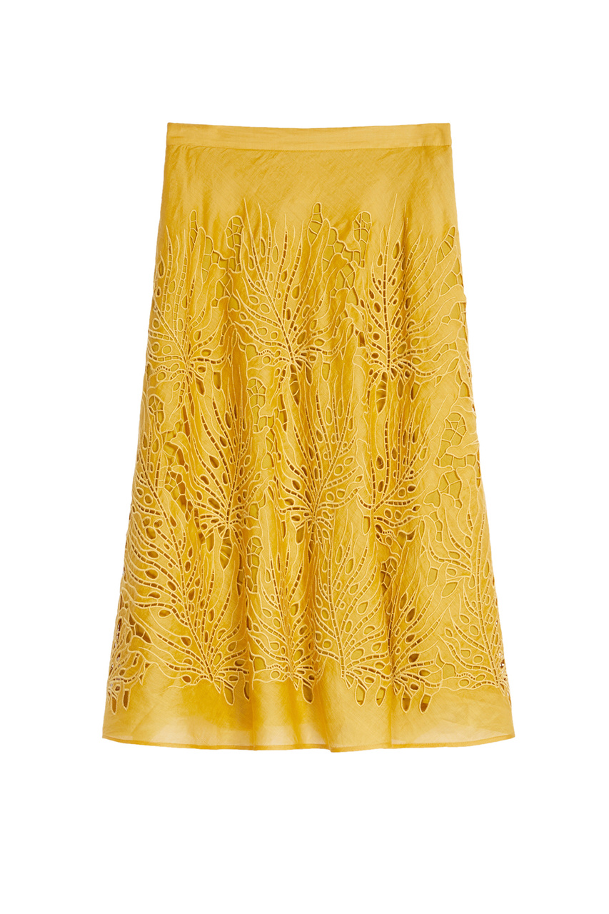 Юбка FELIX в стиле английской вышивки|Основной цвет:Желтый|Артикул:61010121 | Фото 1