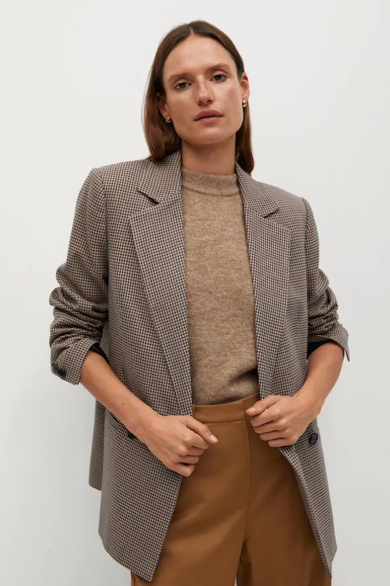 Пиджак CHARLOTT в клетку|Основной цвет:Коричневый Женский Mango Пиджак CHARLOTT в клетку (цвет ), артикул 87050564 | Фото 3