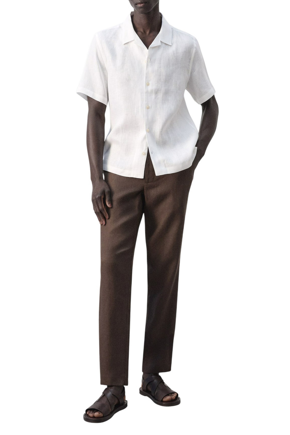 Мужской Mango Man Брюки OYSTER из льна (цвет ), артикул 27026711 | Фото 2