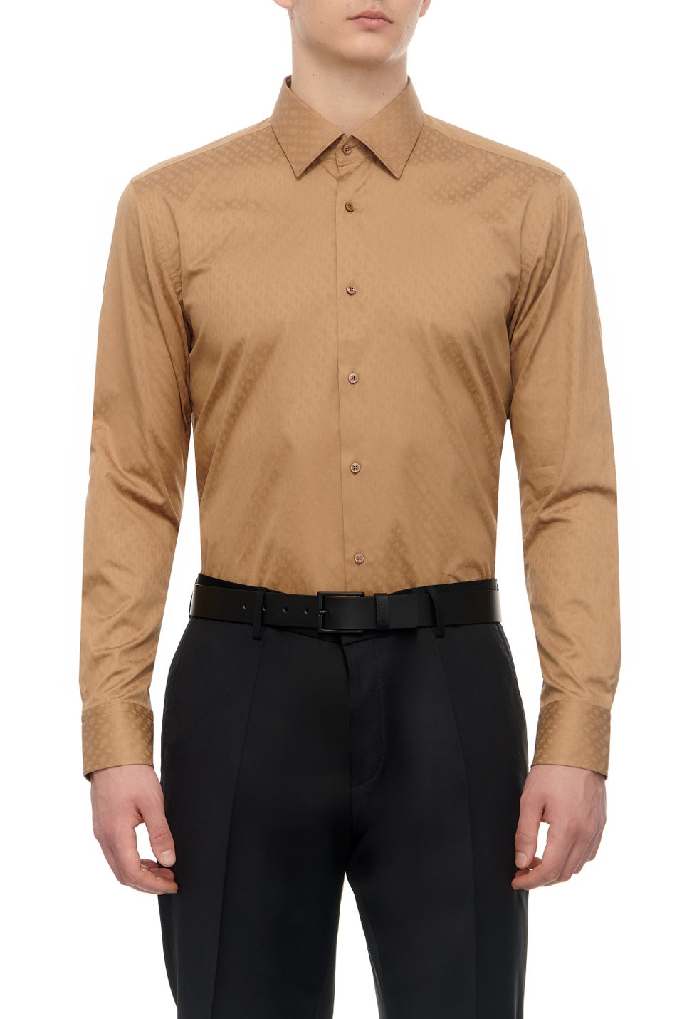 Мужской BOSS Рубашка из натурального хлопка с логотипированным принтом (цвет ), артикул 50473310 | Фото 1