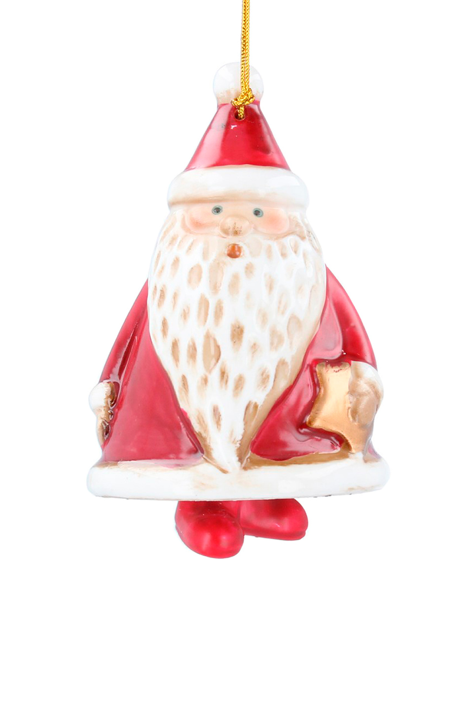 Не имеет пола Gisela Graham Елочная игрушка "Санта со звездой", 12 см (цвет ), артикул 14543 | Фото 1