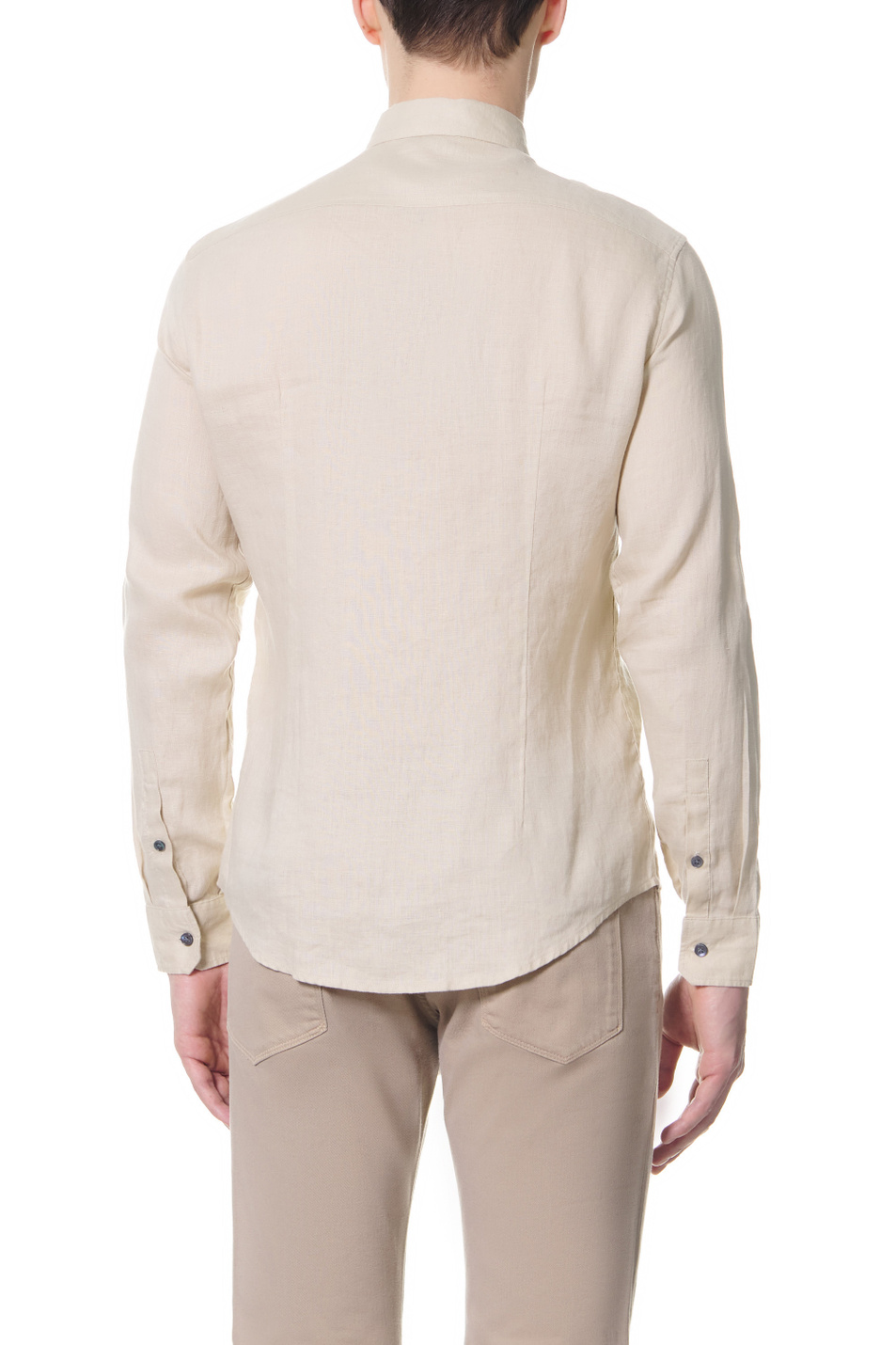 Мужской Emporio Armani Льняная однотонная рубашка (цвет ), артикул 3L1CP5-1NBPZ | Фото 4