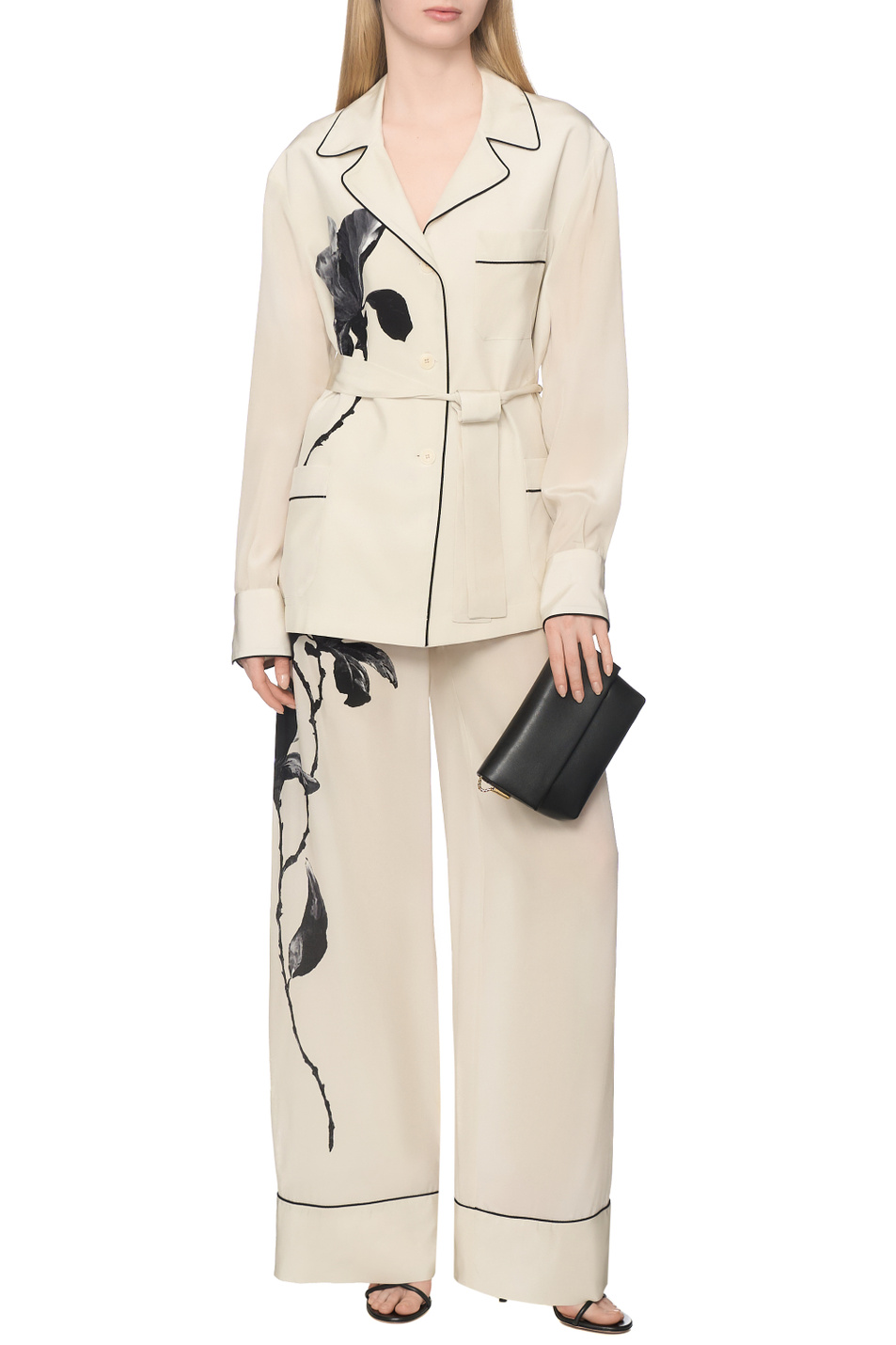 Женский ERMANNO SCERVINO Брюки из шелка с принтом (цвет ), артикул D482P371YBQ | Фото 3