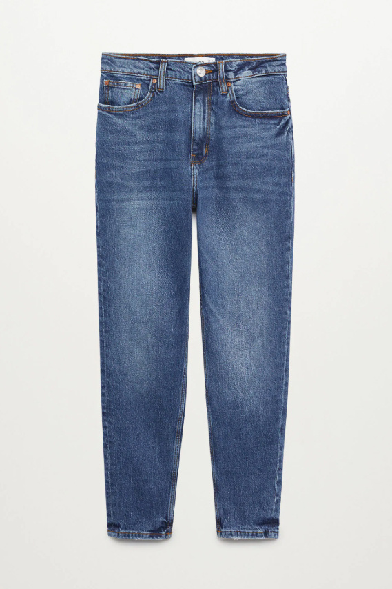 Укороченные джинсы Mom-fit|Основной цвет:Синий|Артикул:87001017 | Фото 1
