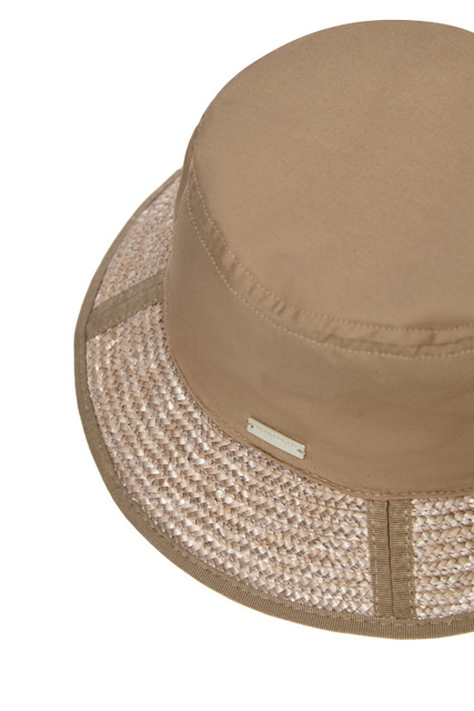 Шляпа с плетеными полями|Основной цвет:Коричневый|Артикул:054981-00000 | Фото 2