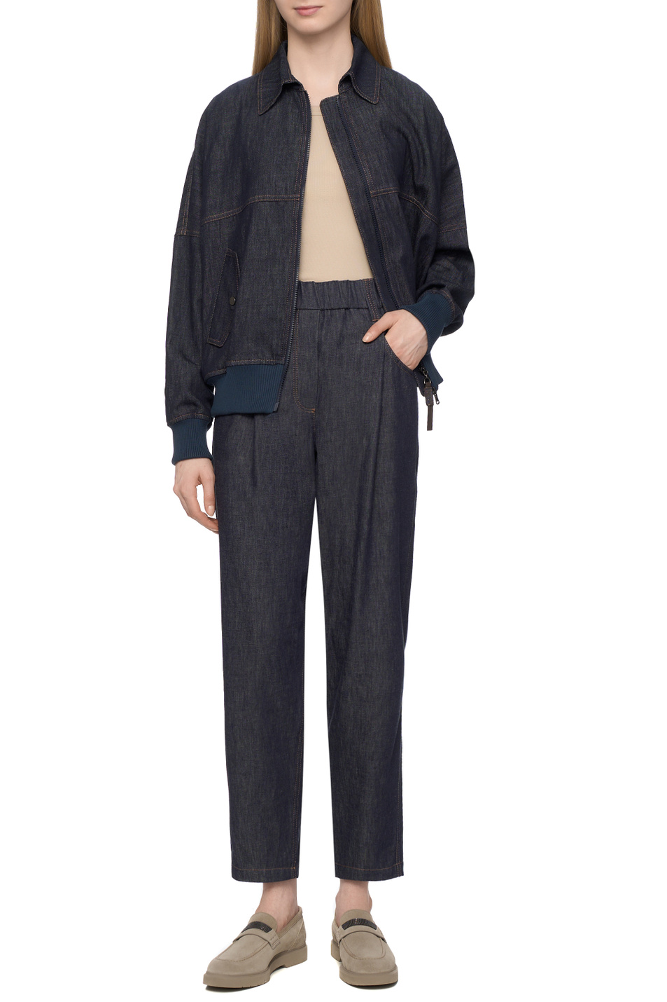 Женский Brunello Cucinelli Брюки из хлопка (цвет ), артикул MA782P5567 | Фото 3