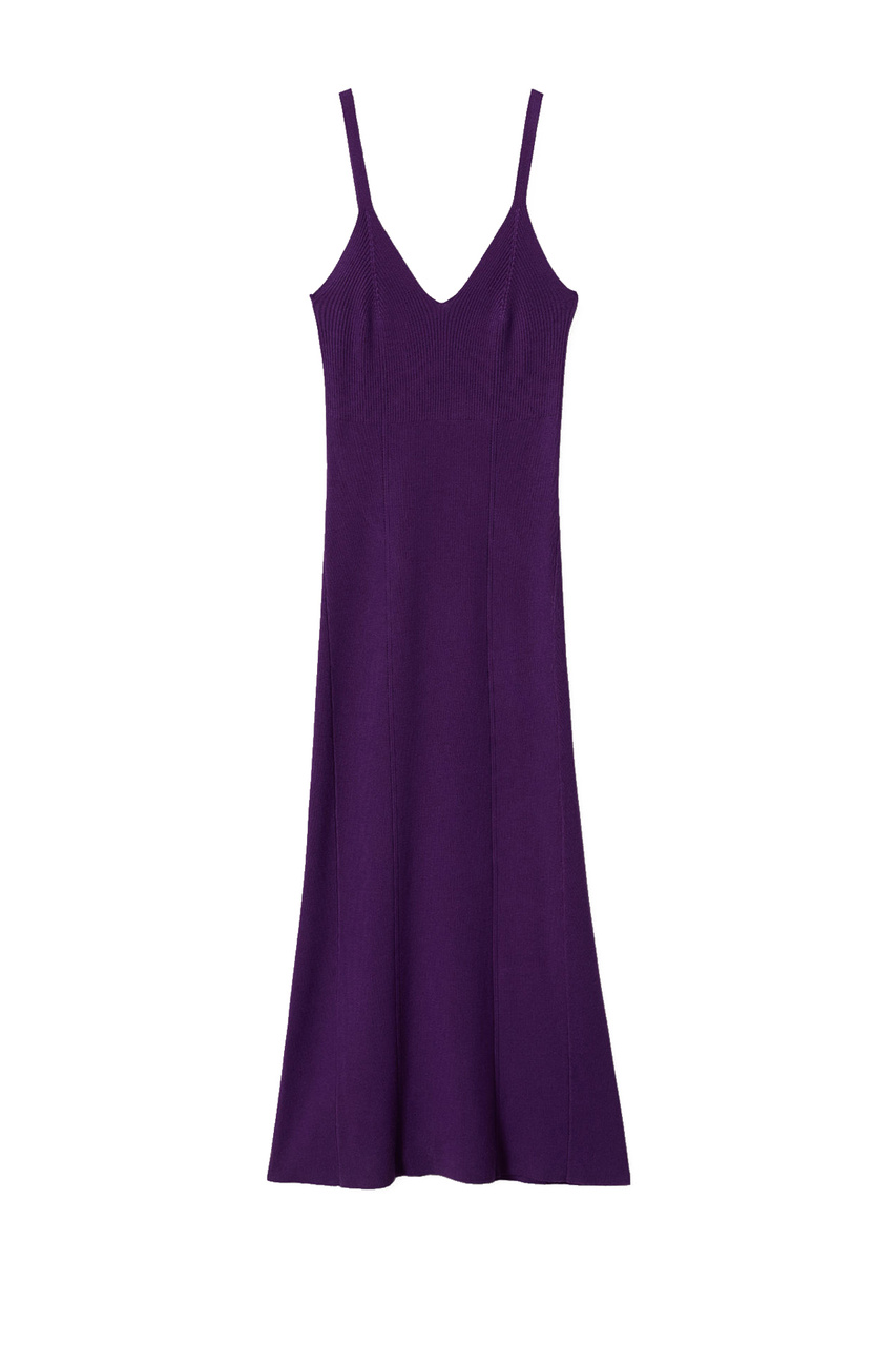 Трикотажное платье MENTA в рубчик|Основной цвет:Фиолетовый|Артикул:27039048 | Фото 1
