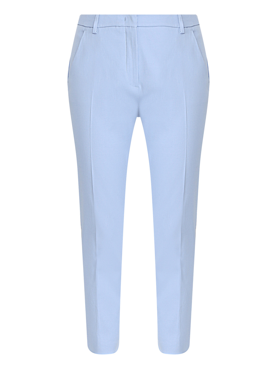 Укороченные брюки VITE из эластичного хлопка|Основной цвет:Голубой|Артикул:51310317 | Фото 1