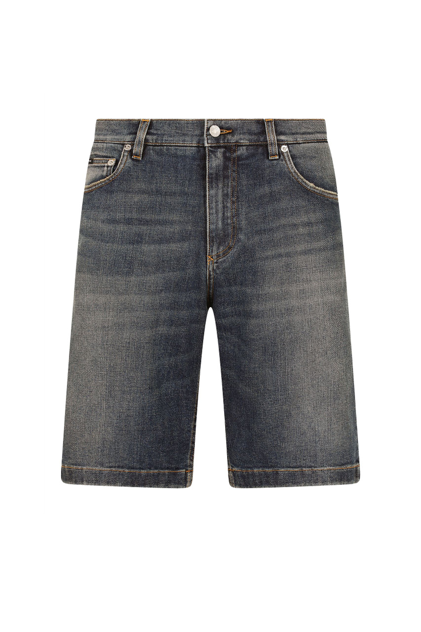 Шорты джинсовые из эластичного хлопка|Основной цвет:Синий|Артикул:GWNXAD-G8CR7 | Фото 1