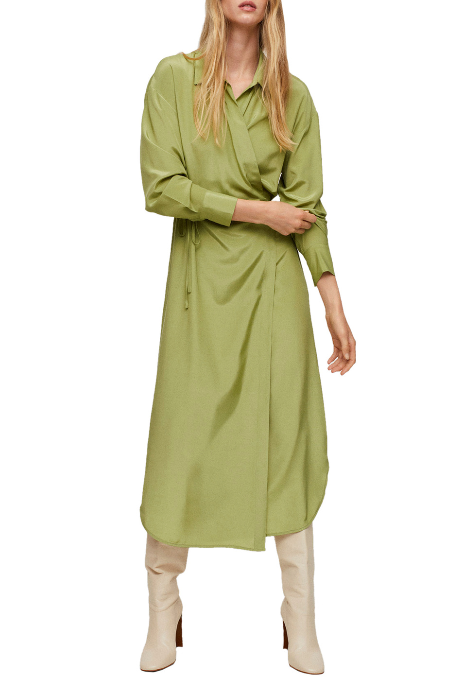 Женский Mango Платье атласное RAIN с запахом (цвет ), артикул 17044761 | Фото 2