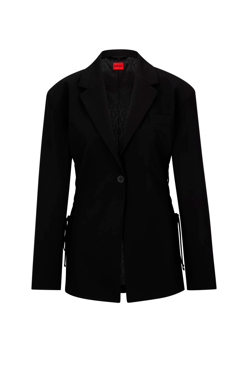Пиджак со шнуровкой|Основной цвет:Черный|Артикул:50494290 | Фото 1
