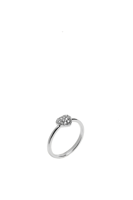 Кольцо с украшением из циркония|Основной цвет:Серебристый|Артикул:195338 | Фото 1
