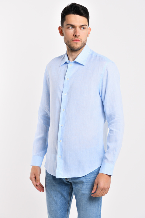 Emporio Armani Рубашка из натурального льна (Голубой цвет), артикул 51SM0L-510F9 | Фото 1