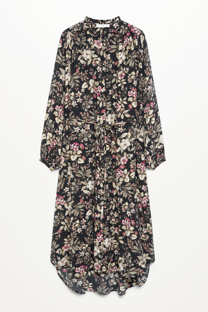 Платье-рубашка миди FARM|Основной цвет:Черный|Артикул:87925662 | Фото 1