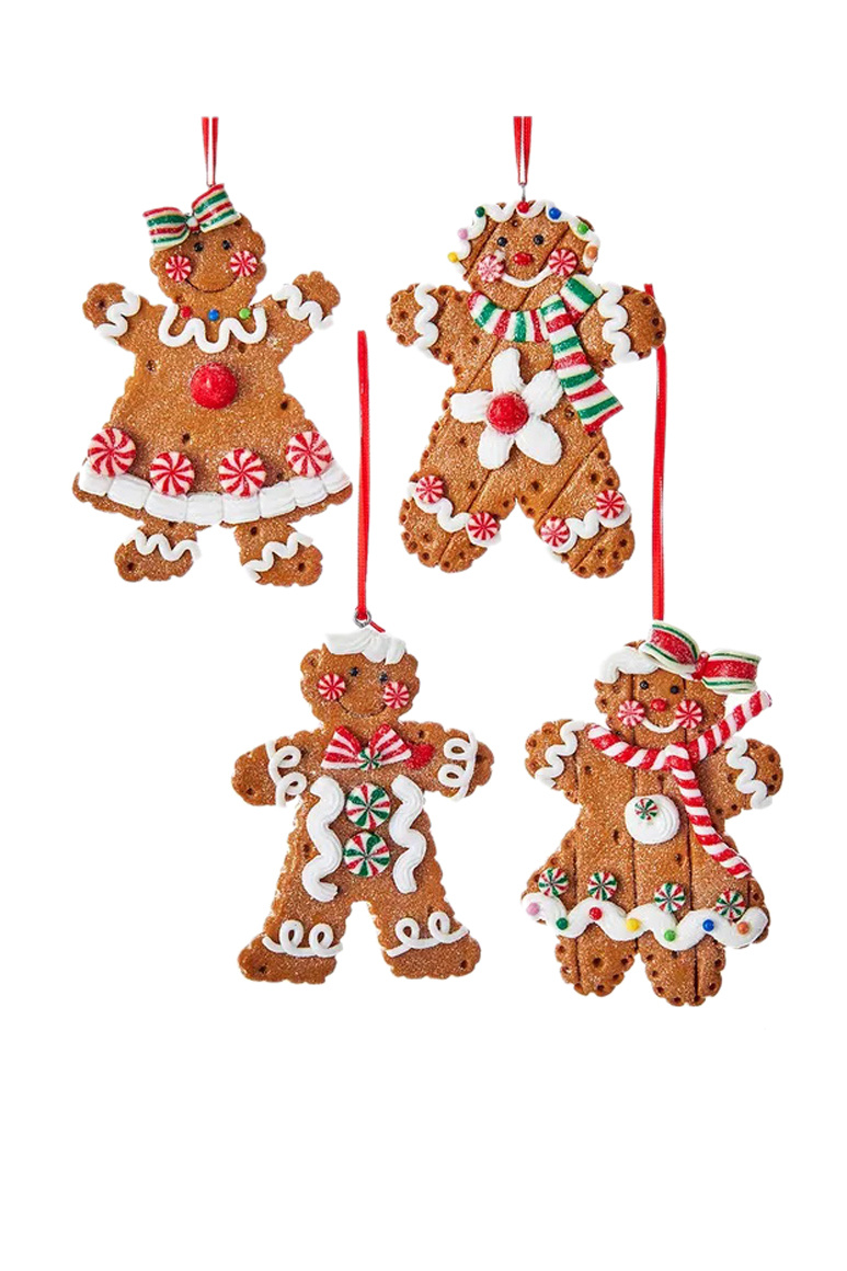 Елочная игрушка "Пряничный человечек", 10,16 см|Основной цвет:Коричневый Не имеет пола Kurt S.Adler Елочная игрушка "Пряничный человечек", 10,16 см (цвет ), артикул D3172 | Фото 1