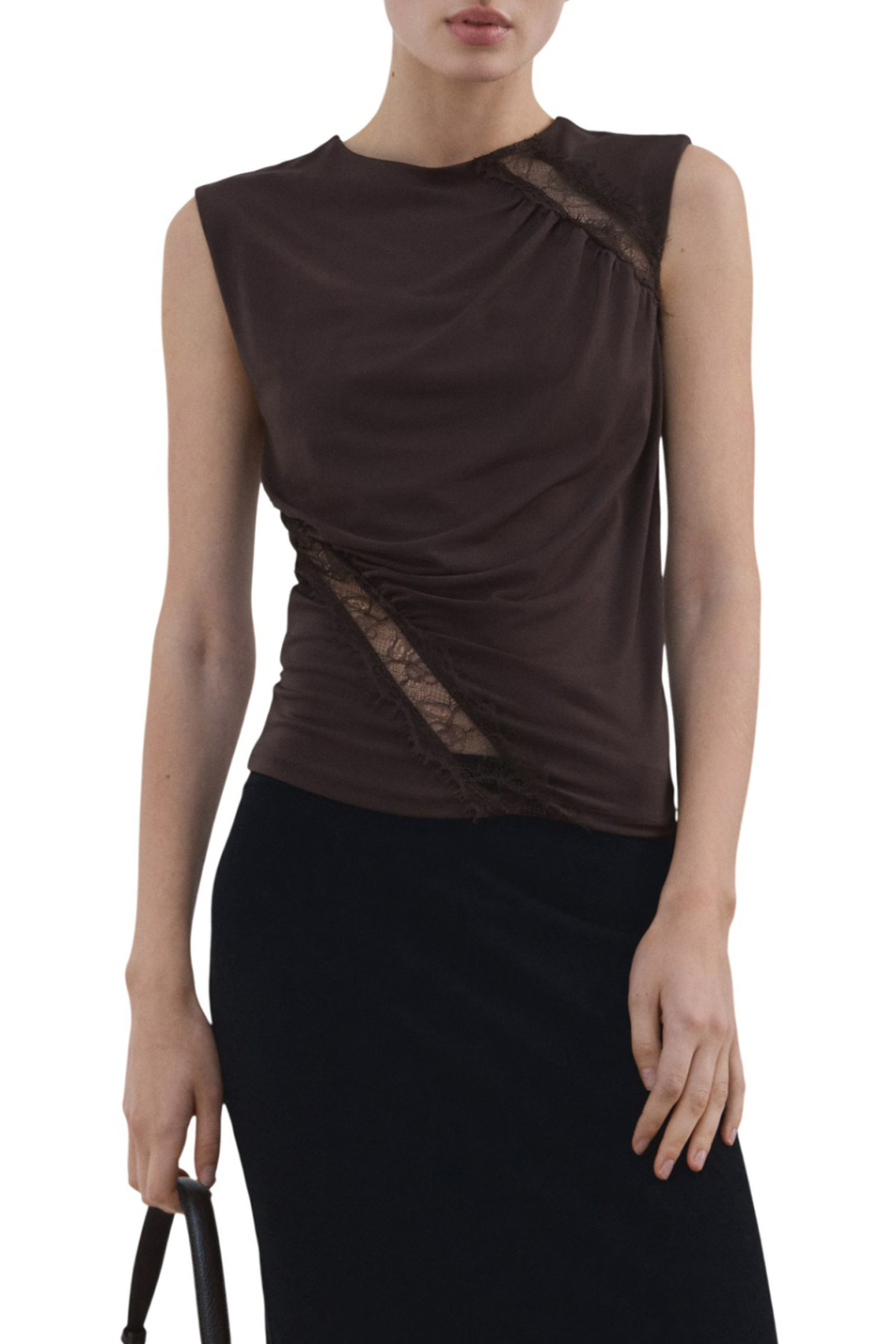 Женский Mango Топ CINDY с кружевом (цвет ), артикул 27094098 | Фото 3