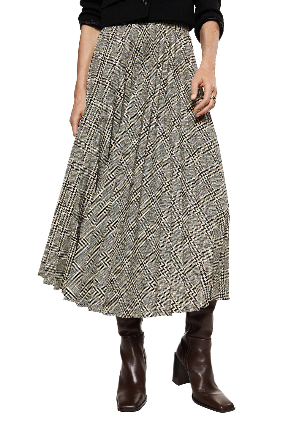 Женский Mango Плиссированная юбка PLEAT в клетку (цвет ), артикул 37076716 | Фото 3