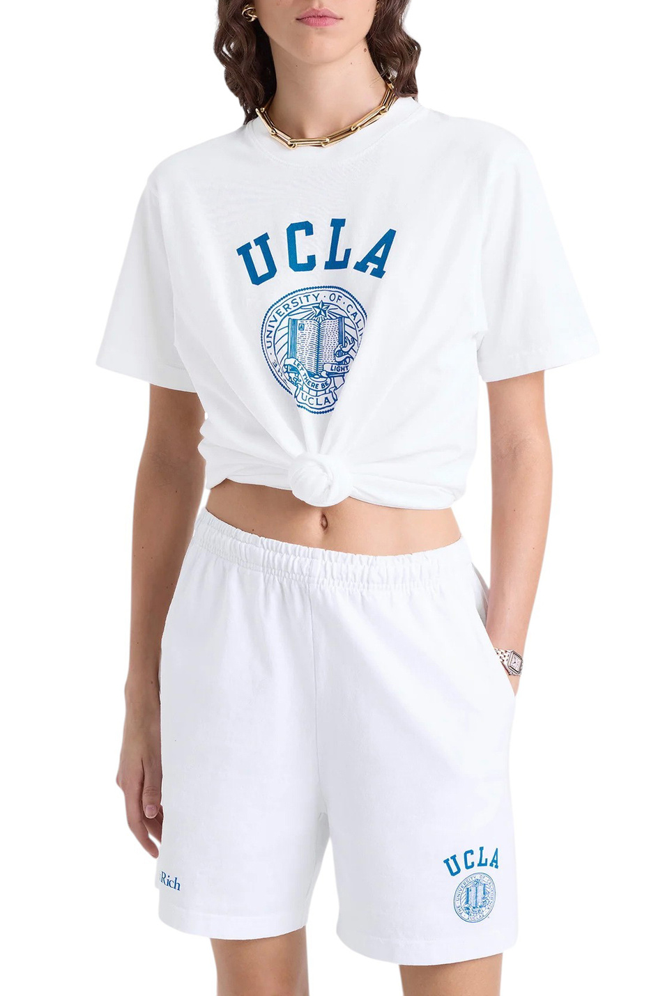 Женский Sporty & Rich Шорты из хлопка (цвет ), артикул SH039615639WH01 | Фото 3