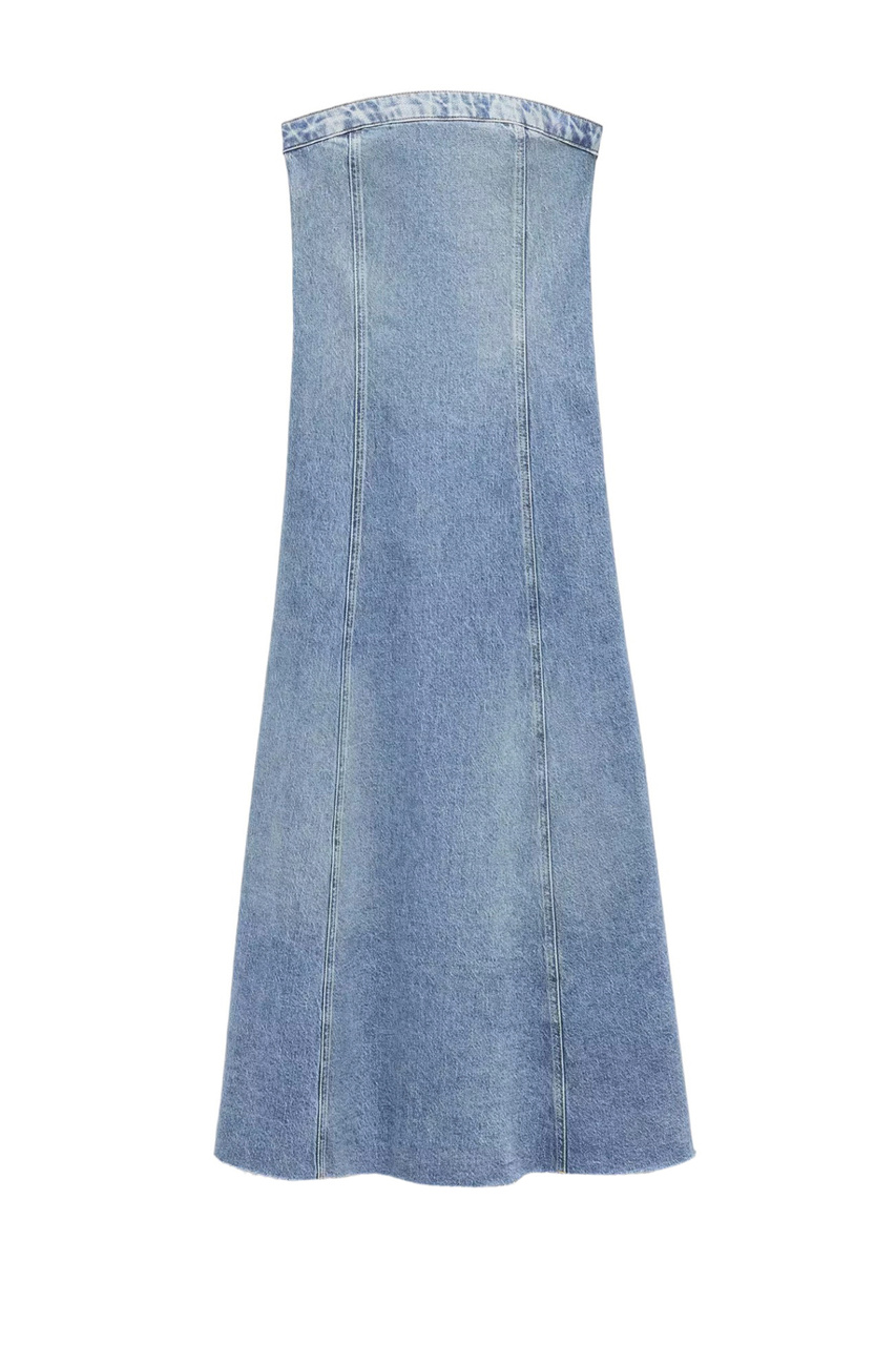 Платье джинсовое MERMAID из эластичного хлопка|Основной цвет:Голубой|Артикул:67085149 | Фото 1
