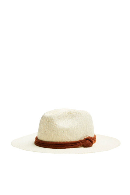 Шляпа с контрастным декором|Основной цвет:Белый|Артикул:194748 | Фото 1