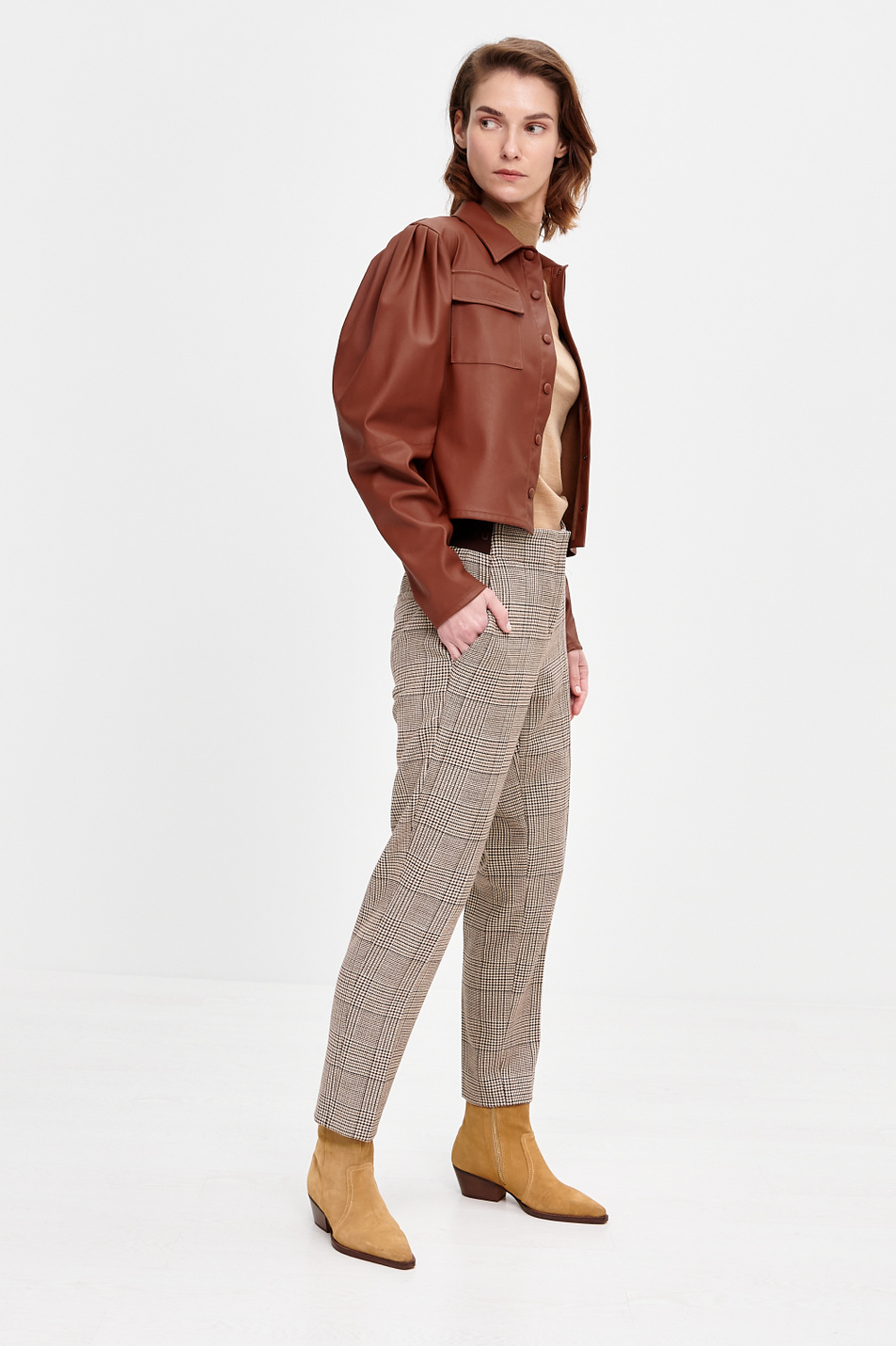 Брюки Kathreen в клетку|Основной цвет:Коричневый Женский Cambio Брюки Kathreen в клетку (цвет ), артикул 0293 00 6915 | Фото 3
