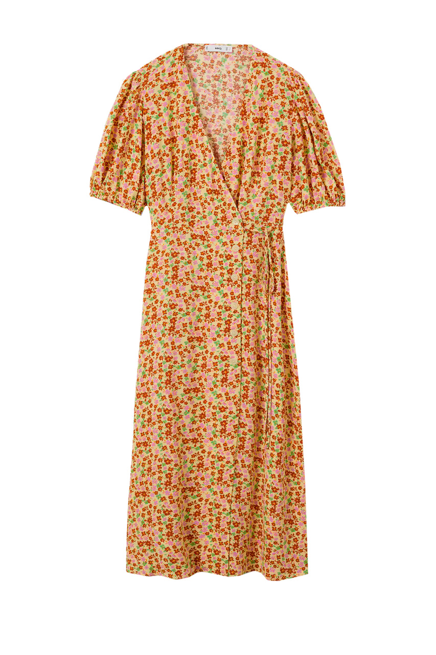 Платье LUCY с принтом и объемными рукавами|Основной цвет:Желтый|Артикул:27027118 | Фото 1