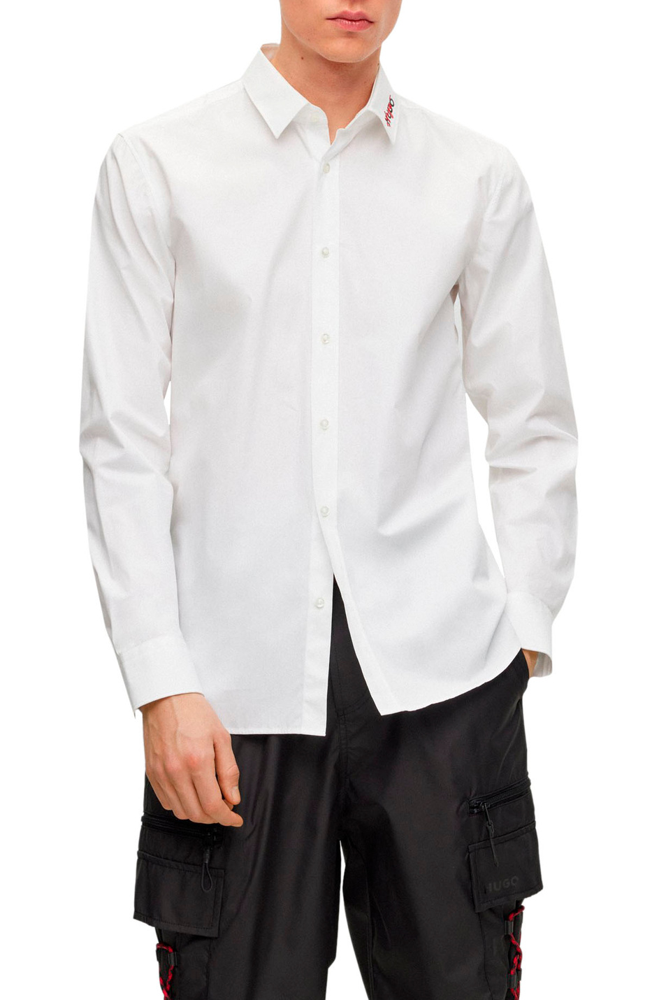 Мужской HUGO Рубашка из натурального хлопка с логотипом (цвет ), артикул 50495087 | Фото 3