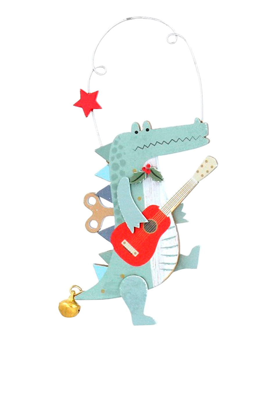 Не имеет пола Gisela Graham Елочная игрушка "Крокодил с гитарой", 13 см (цвет ), артикул 14646_1 | Фото 1