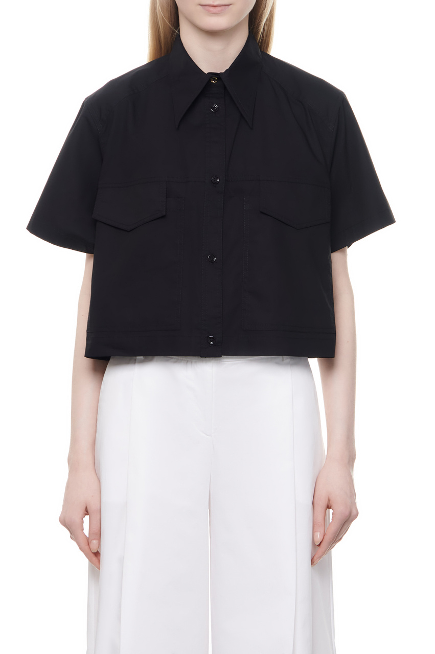 Рубашка CASTALLIA из натурального хлопка|Основной цвет:Черный|Артикул:103118A19U | Фото 1