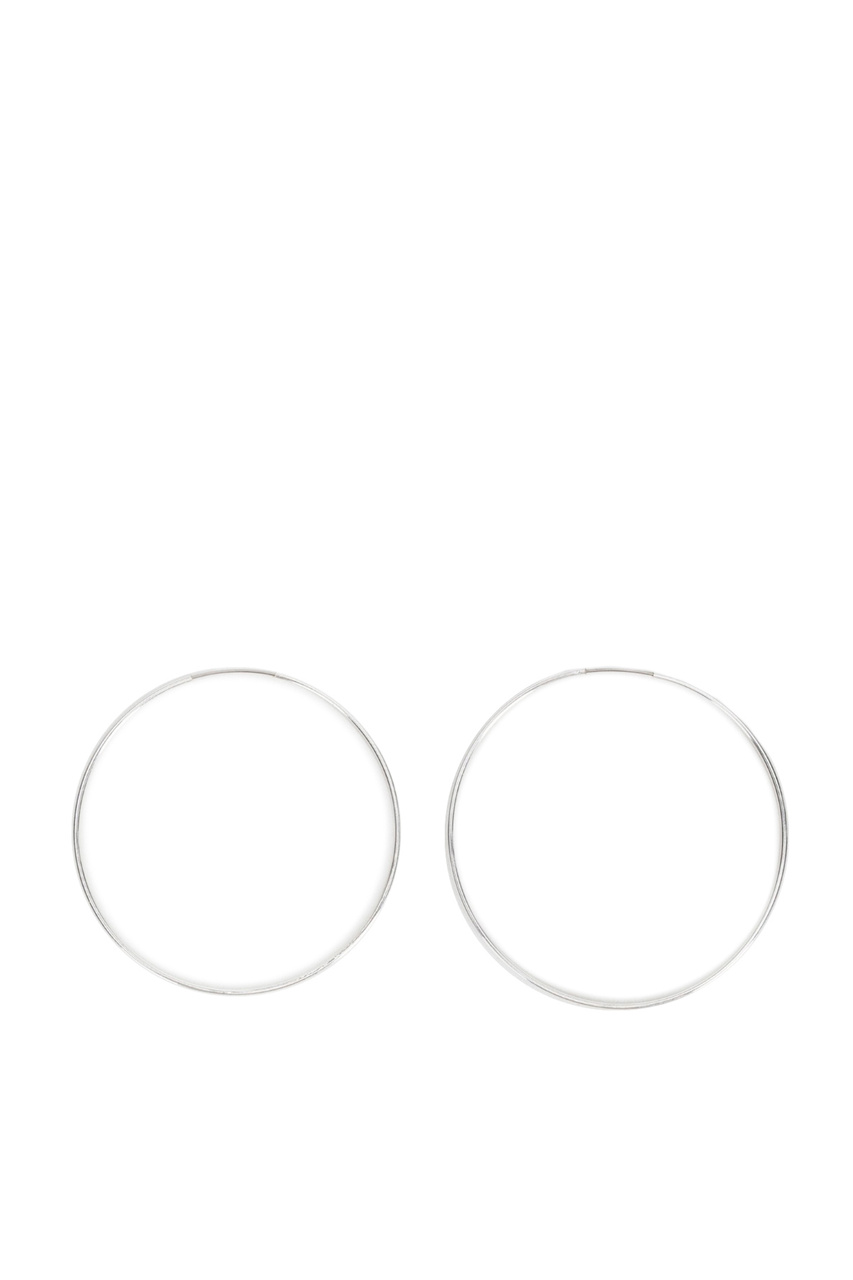 Серьги-кольца металлические|Основной цвет:Серебристый|Артикул:160172 | Фото 1