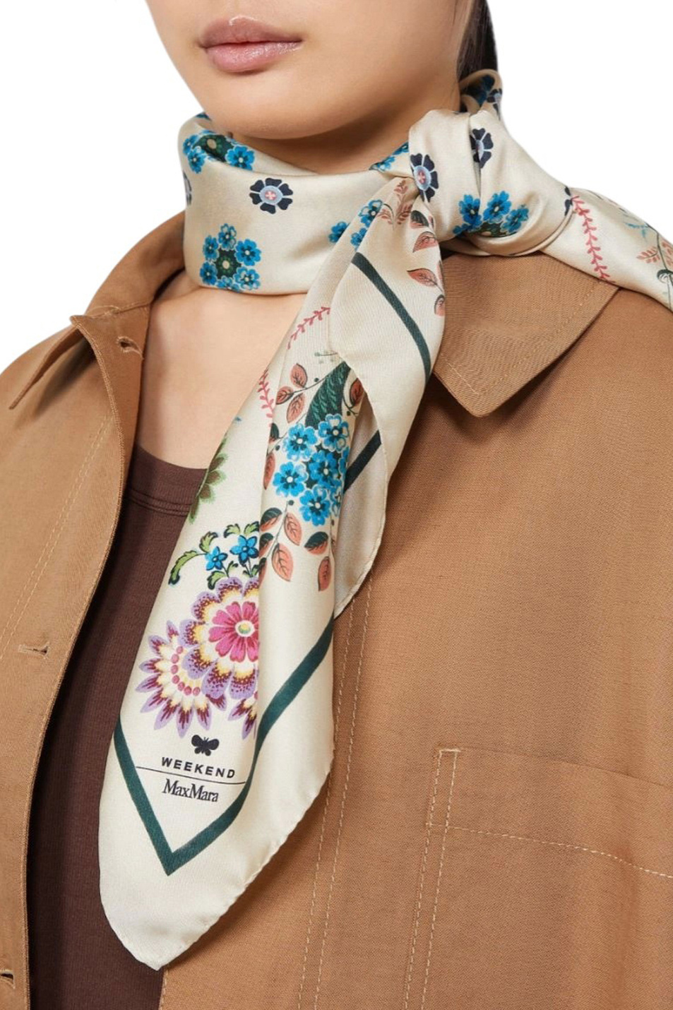 Женский Weekend Max Mara Платок ONESTONEW из шелка (цвет ), артикул 2615541065 | Фото 3