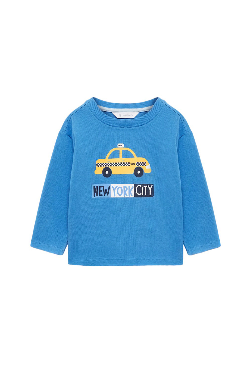 Малышам мальчикам Mango Kids Свитшот TAXI из натурального хлопка с принтом (цвет ), артикул 77002942 | Фото 1