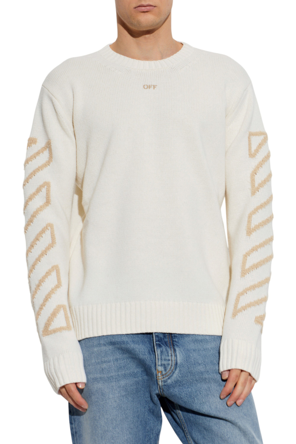 Мужской Off-White Свитер DIAG ARROW из смесовой шерсти (цвет ), артикул OMHE087F26KNI00110110 | Фото 3