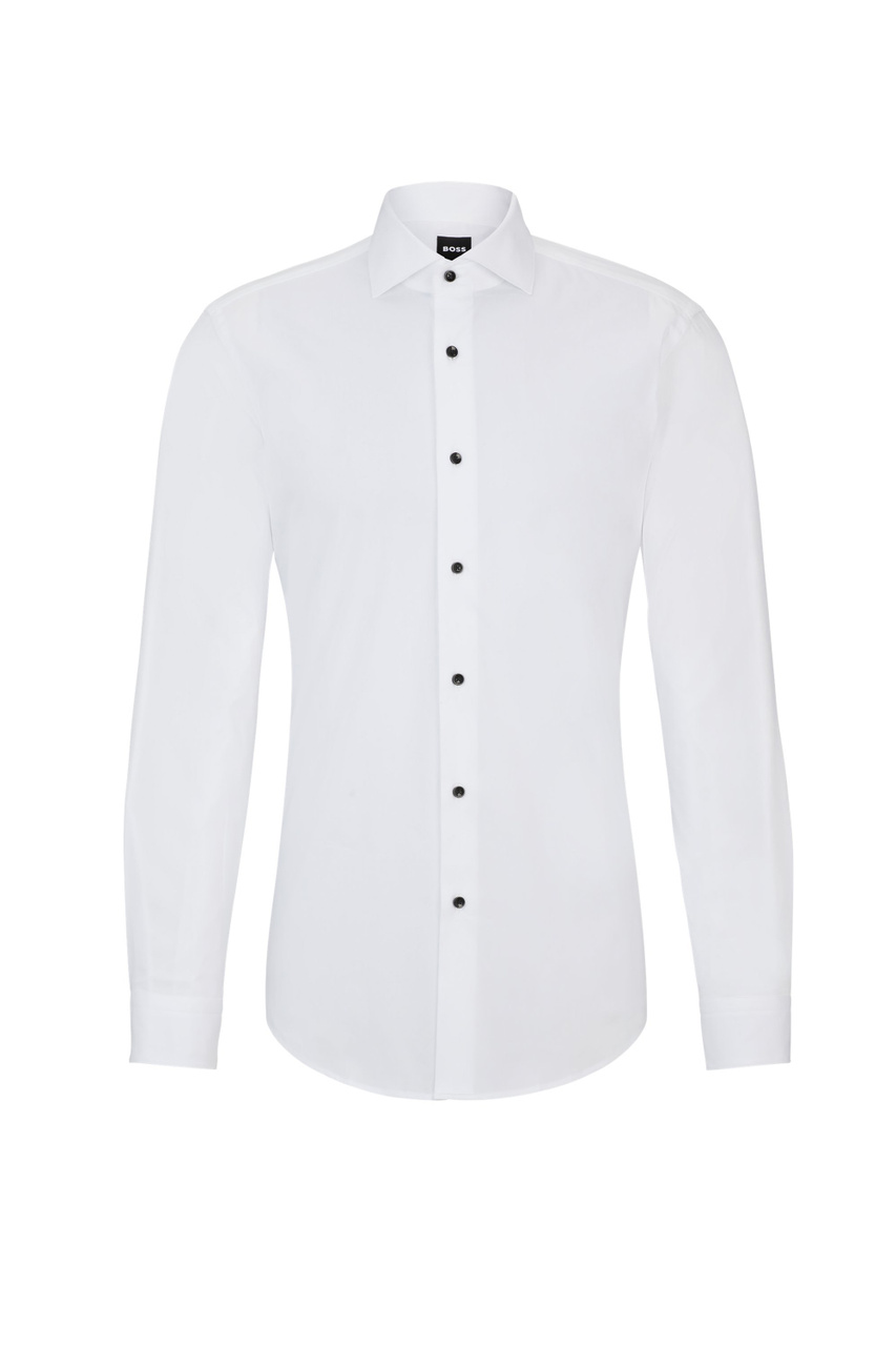 Рубашка из эластичного хлопка|Основной цвет:Белый|Артикул:50503239 | Фото 1