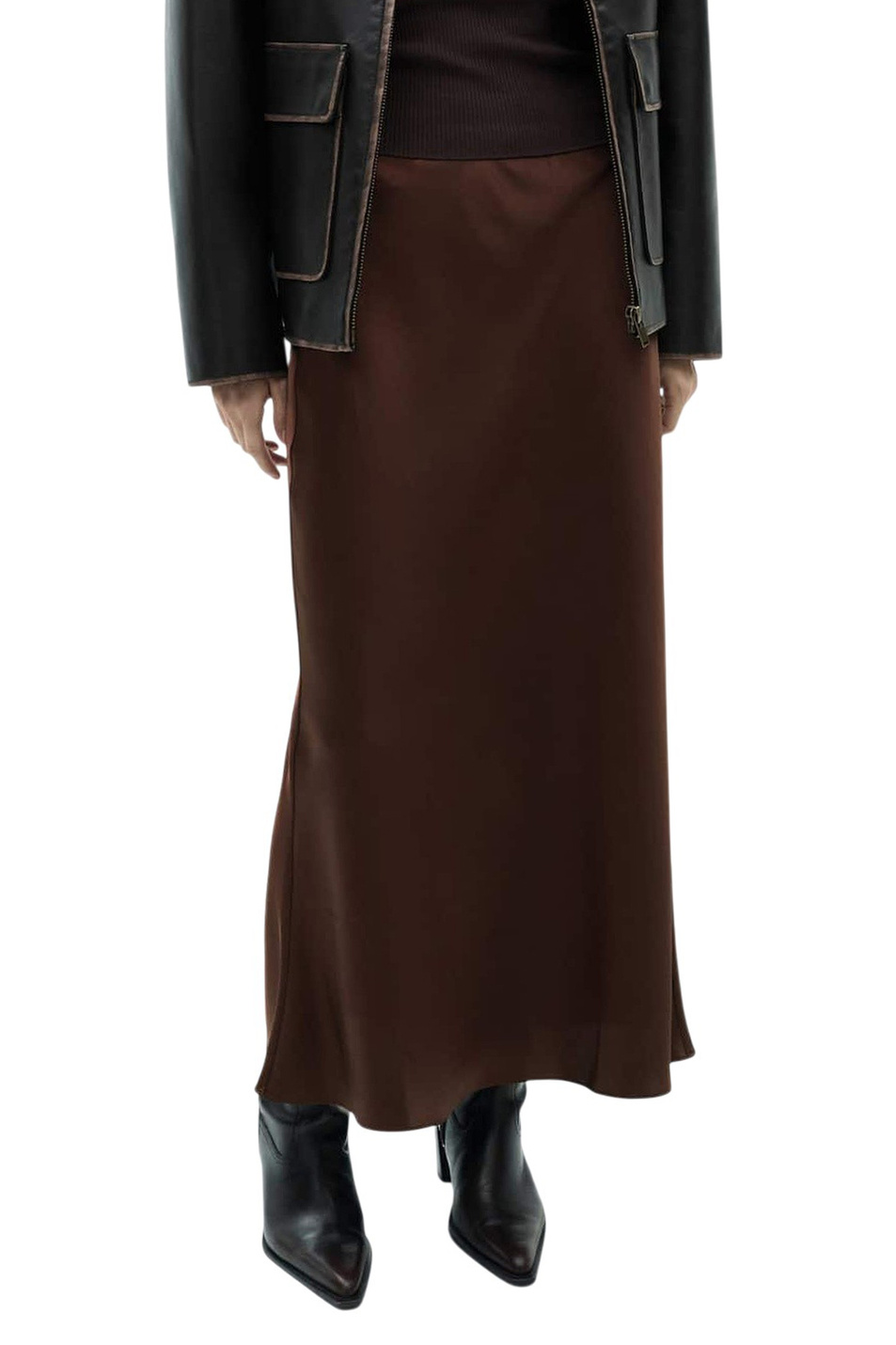 Юбка MIA2 сатиновая|Основной цвет:Коричневый Женский Mango Юбка MIA2 сатиновая (цвет ), артикул 87070455 | Фото 2