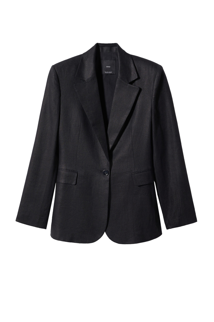 Пиджак SMART из чистого льна|Основной цвет:Черный|Артикул:47067108 | Фото 1