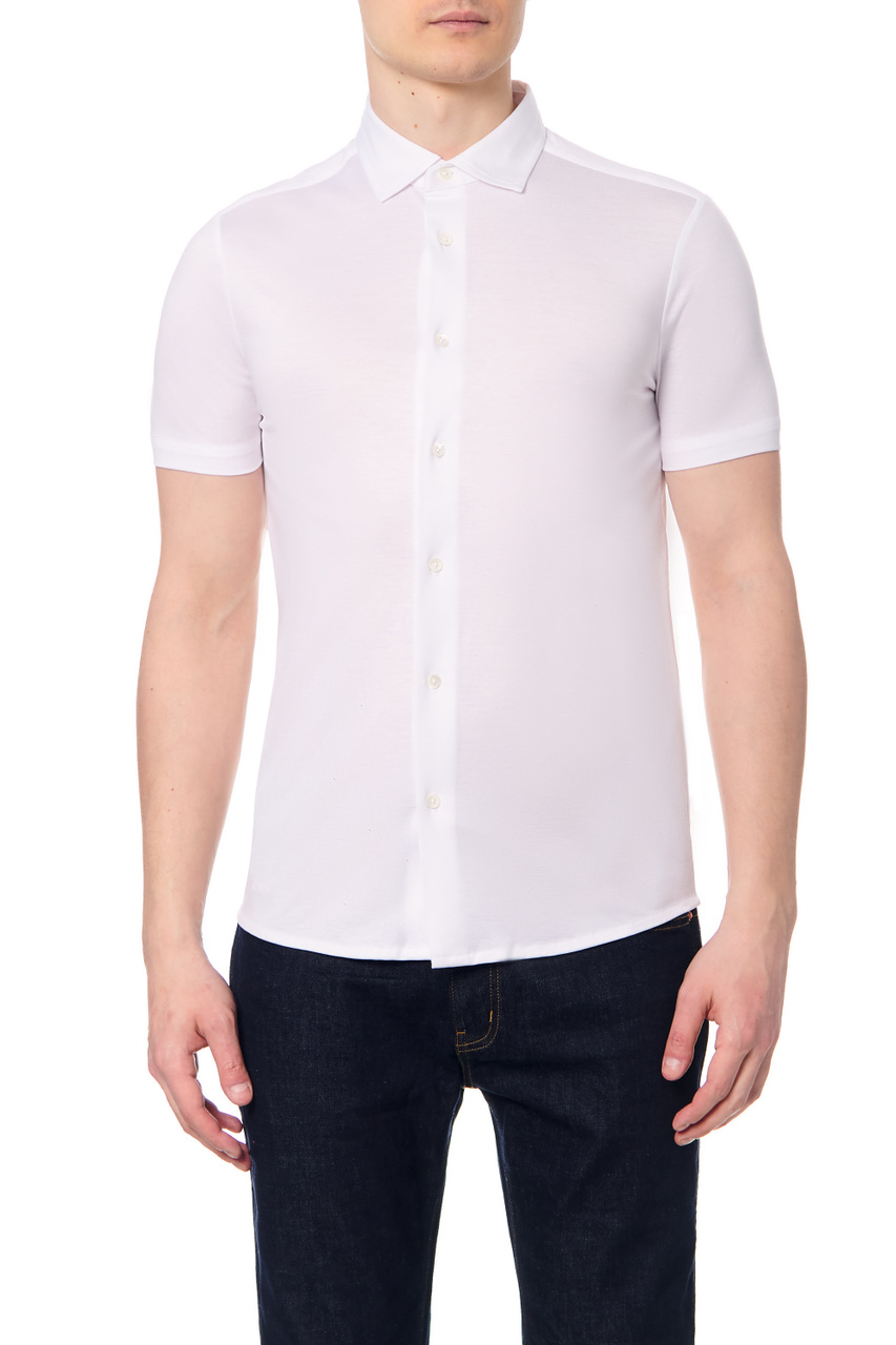 Рубашка из лиоцелла и хлопка|Основной цвет:Белый|Артикул:8N1CG0-1JUVZ | Фото 1